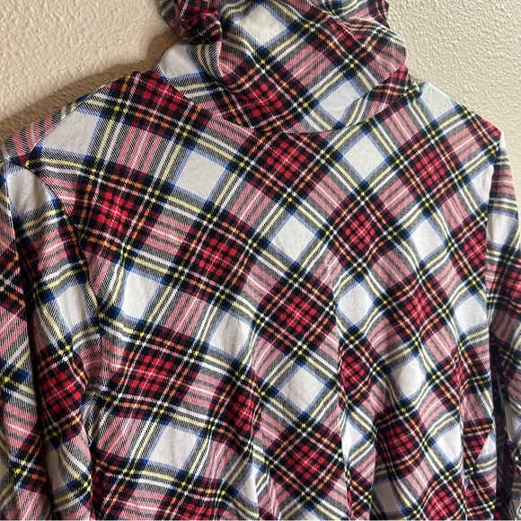 J. Crew Plaid Multicolor Turtleneck Top Size Medium - Picture 2 of 6